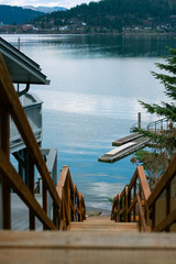 Steeps steps to the beach front on lake Coeur d'Alene