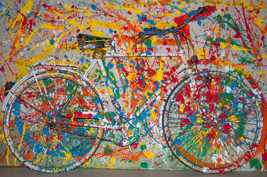 Decorative bike painted like a painted picture
