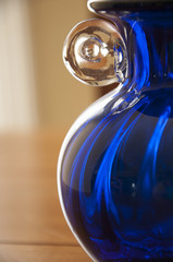 Blue Vase and crystal handle