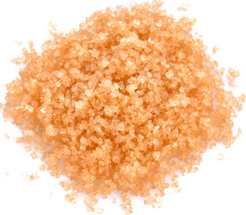 Brown sugar on white background