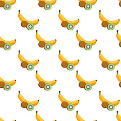 Banana and kiwi pattern wallpaper.
