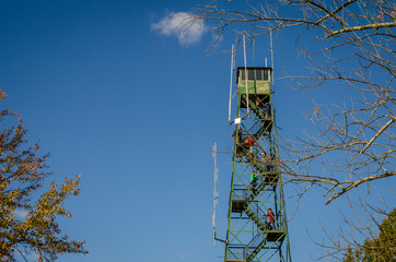 Brown County State Park fire tower on a clear day