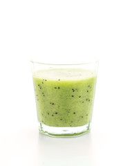 kiwi smoothie on white background