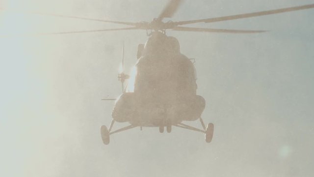 Mi-8 helicopter in the air