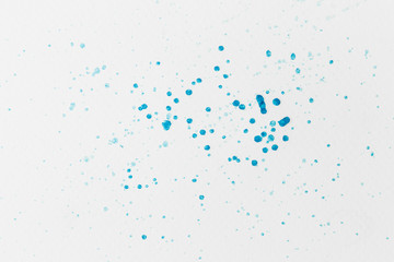 Abstract watercolor background, hand drawn blue drop splatter stain art paint