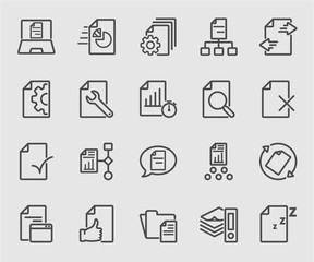 Business of document flow line icon