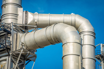 Industrial zone,The equipment of oil refining,Close-up of industrial pipelines of an oil-refinery plant,Detail of oil pipeline with valves in large oil refinery.