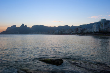 Rio de Janeiro sunset seen from Arpoador, Brazil