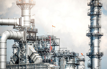 Industrial zone,The equipment of oil refining,Close-up of industrial pipelines of an oil-refinery plant,Detail of oil pipeline with valves in large oil refinery.