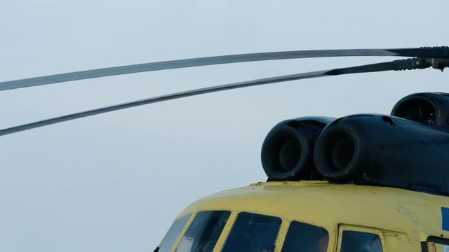 Mi-8 helicopter during the parking