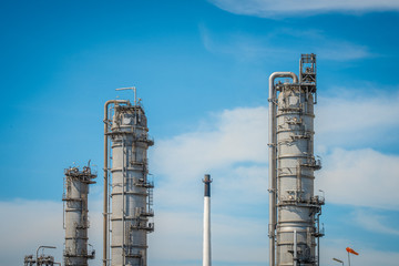 Industrial zone,The equipment of oil refining,Close-up of industrial pipelines of an oil-refinery plant,Detail of oil pipeline with valves in large oil refinery.