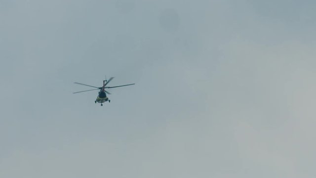 Mi-8 helicopter in the air