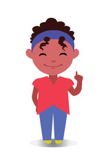 Happy, Smiling and Laughing Avatar of Cartoon Character in Flat Vector - Use as Emoji, Mascot or Emoticon Middle-Aged Female Pointing Finger, Illustration Isolated on White Background