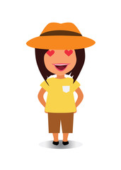 Happy, Smiling and Laughing Avatar of Cartoon Character in Flat Vector - Use as Emoji, Mascot or Emoticon Young Female Illustration Isolated on White Background