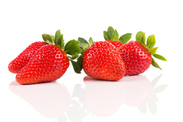 Red ripe strawberry fruits