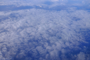Top view blue sky above The Clouds