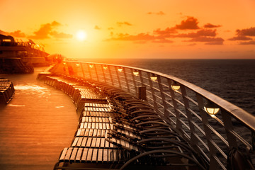 Cruise ship upper deck at sunset © Mariusz Blach