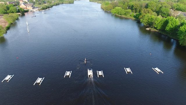 Aerial View Cooper River Boating Rowing Pennsauken New Jersey