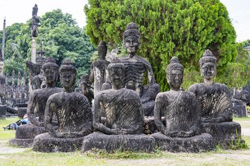 Stone sculptures in Buddha Park, Vientiane Prefecture, Laos