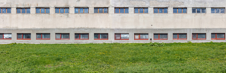 concrete building and grass