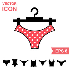 Set of Lingerie Vector Icon on White Background