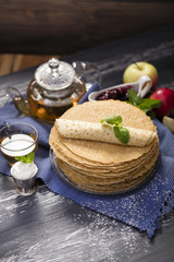 A lot of homemade crepes