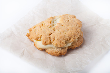 Cookies with cottage cheese - sochnik on a light background. Selective focus