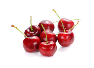 fresh cherry, Berries ripe cherry on a white isolated background