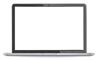 Laptop Computer Screen Hand Drawn Vector Illustration Isolated On White Background
