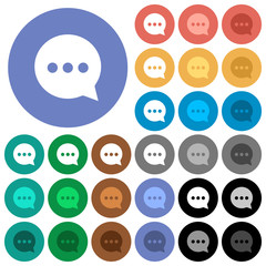 Working chat round flat multi colored icons