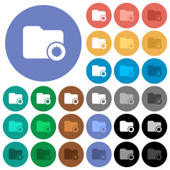 Certified directory round flat multi colored icons
