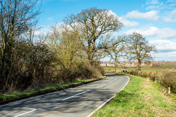 Fototapeta premium Sunny Day View of Empty UK Country Road