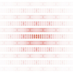 Abstract geometric ornament with transparent tiles on white background. Fantasy fractal design in orange colors. Psychedelic digital art. 3D rendering.