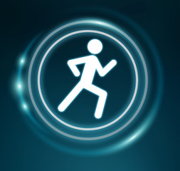 Young man using running application to check his performances 3D rendering