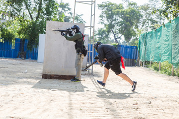 airsoft guns player, Thailand