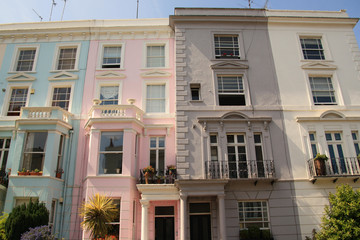 Fototapeta na wymiar Häuserreihe in Notting Hill, London, UK