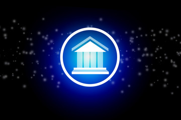 Naklejka premium Institution icon on a dark abstract background - communication concept