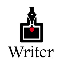 Vector sign writer. Fountain pen and inkwell