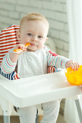 A small child is eating 