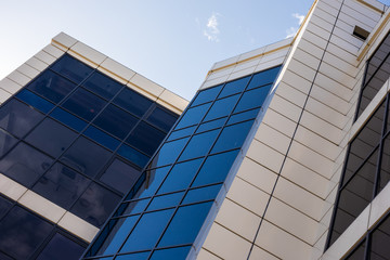 Modern skyscrapers in a business district on sky background