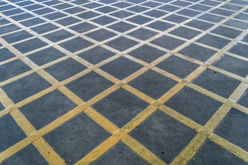 Abstract yellow isometric grid line pattern of the road