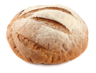 freshly baked bread isolated on white background