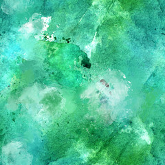 Seamless green and blue watercolor background texture
