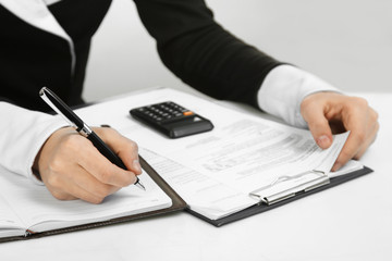 Girl with documents