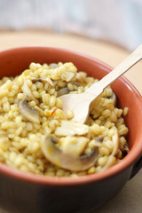 Grano funghi e zafferano