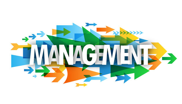 MANAGEMENT Vector Letters Icon with Arrows