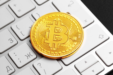 bitcoin on keyboard