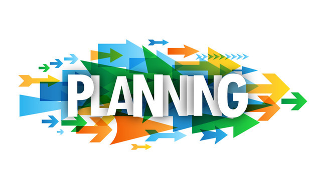 "PLANNING" Icon with Arrows Background