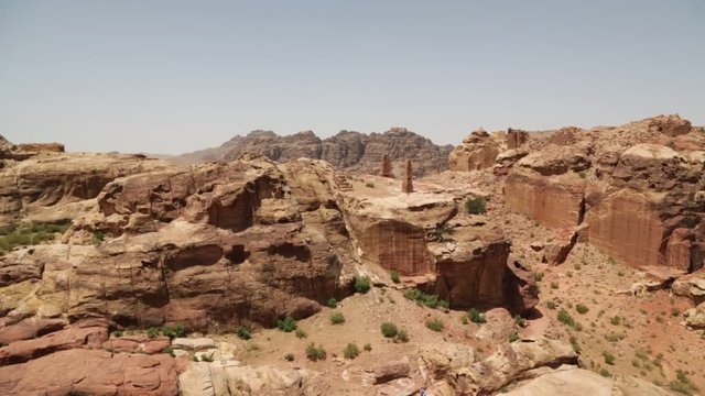 from high  the antique site of petra in jordan