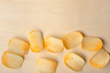 Delicious chipsl on table close-up